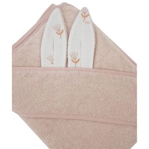 Βρεφική Πετσέτα Με Κουκούλα 100×100 cm Pink Rose Meadow Ekokids